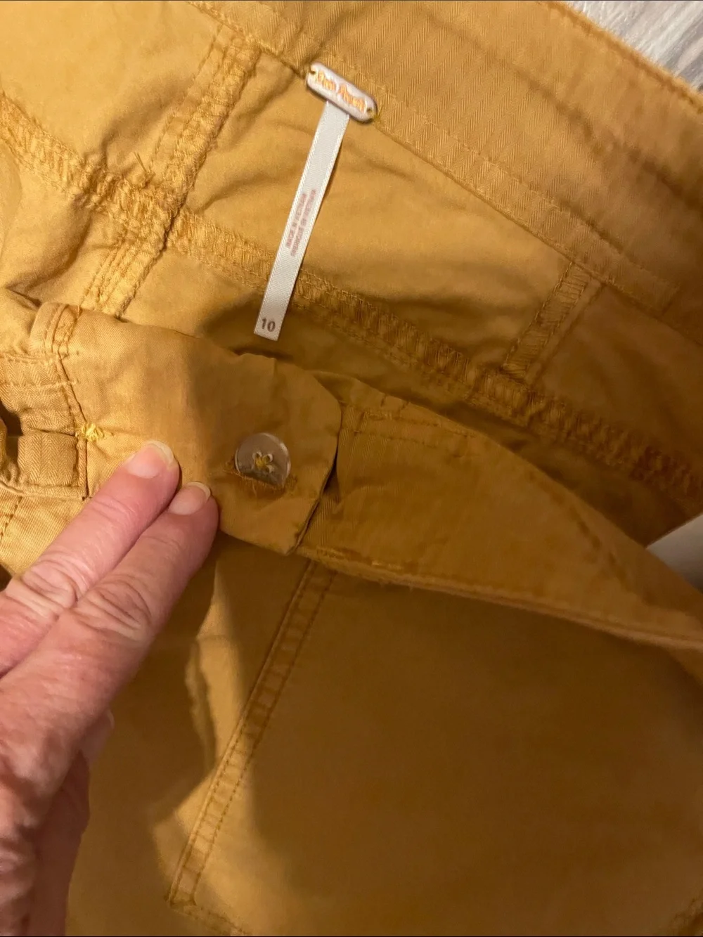 Free People women’s Cargo Pants in Mustard